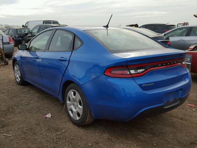 1C3CDFAA5GD506717 - 2016 DODGE DART SE BLUE photo 3