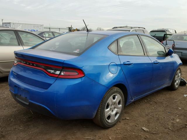 1C3CDFAA5GD506717 - 2016 DODGE DART SE BLUE photo 4