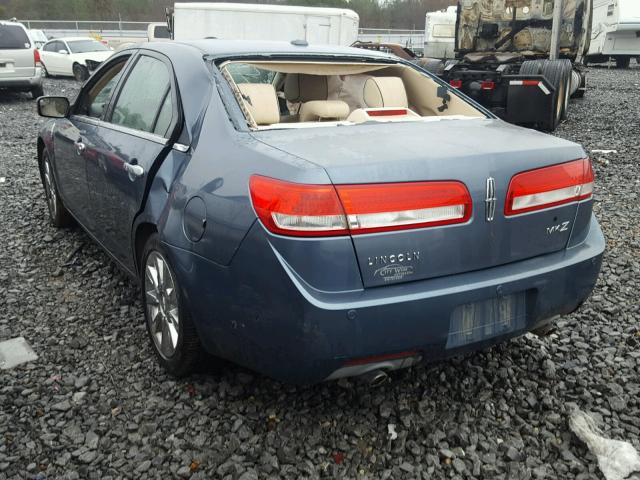 3LNHL2GC1BR766419 - 2011 LINCOLN MKZ BLUE photo 3