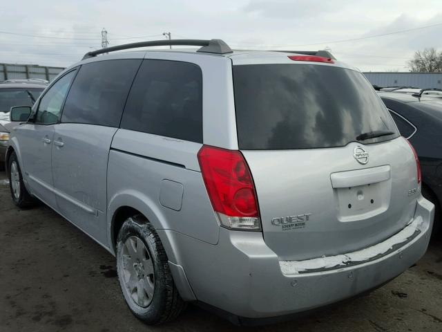 5N1BV28U46N113244 - 2006 NISSAN QUEST S SILVER photo 3