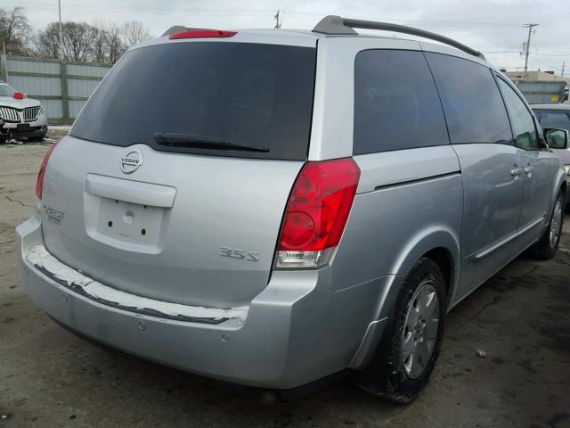 5N1BV28U46N113244 - 2006 NISSAN QUEST S SILVER photo 4