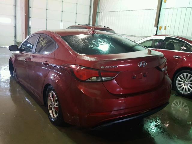 5NPDH4AE2FH575515 - 2015 HYUNDAI ELANTRA SE BURGUNDY photo 3