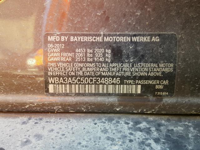 WBA3A5C50CF348846 - 2012 BMW 328 I GRAY photo 10