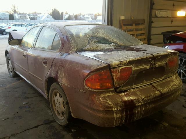 1G3NK52T81C100478 - 2001 OLDSMOBILE ALERO GX BURGUNDY photo 3