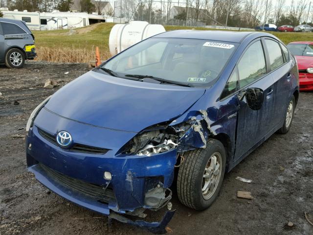 JTDKN3DU4A0186975 - 2010 TOYOTA PRIUS BLUE photo 2