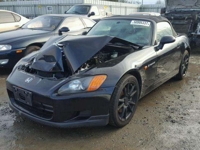 JHMAP114X2T000062 - 2002 HONDA S2000 BLACK photo 2