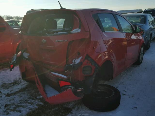 1G1JC6SHXE4168545 - 2014 CHEVROLET SONIC LT RED photo 4