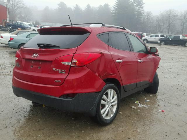 KM8JUCACXBU311896 - 2011 HYUNDAI TUCSON GLS RED photo 4