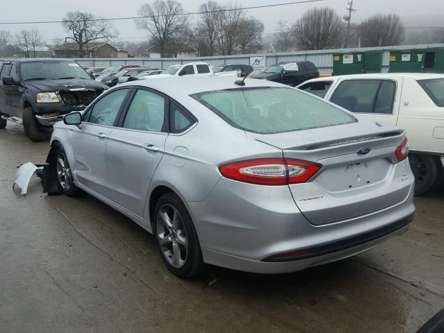 3FA6P0HD6ER133484 - 2014 FORD FUSION SE SILVER photo 3