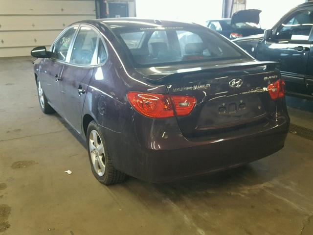 KMHDU46D88U327138 - 2008 HYUNDAI ELANTRA GL PURPLE photo 3