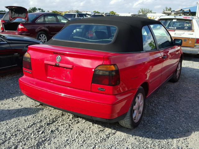 3VWBB81E0WM812137 - 1998 VOLKSWAGEN CABRIO GLS RED photo 4