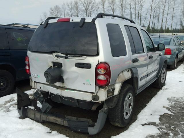 1J4GL48KX7W671535 - 2007 JEEP LIBERTY SP SILVER photo 4