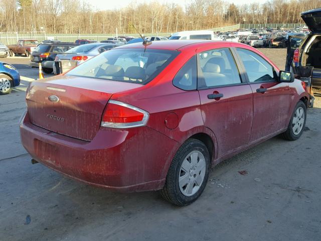1FAHP34N19W250806 - 2009 FORD FOCUS S RED photo 4