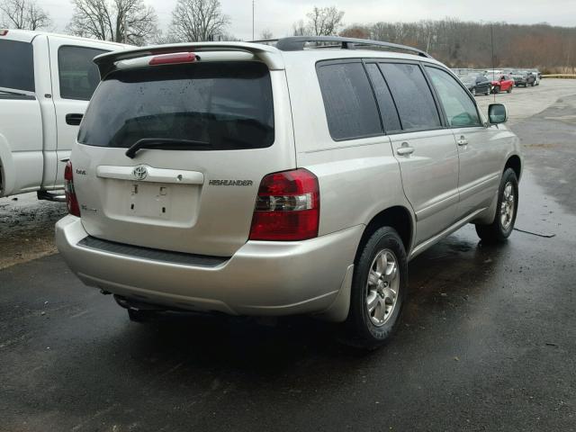 JTEEP21A170225716 - 2007 TOYOTA HIGHLANDER GRAY photo 4