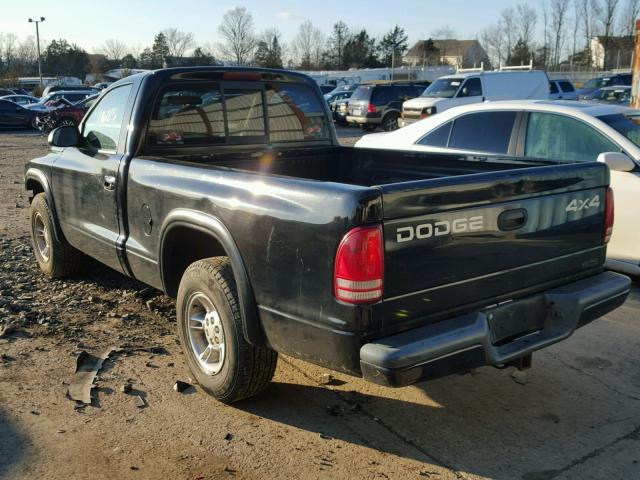 1B7FL26X2WS622324 - 1998 DODGE DAKOTA BLACK photo 3