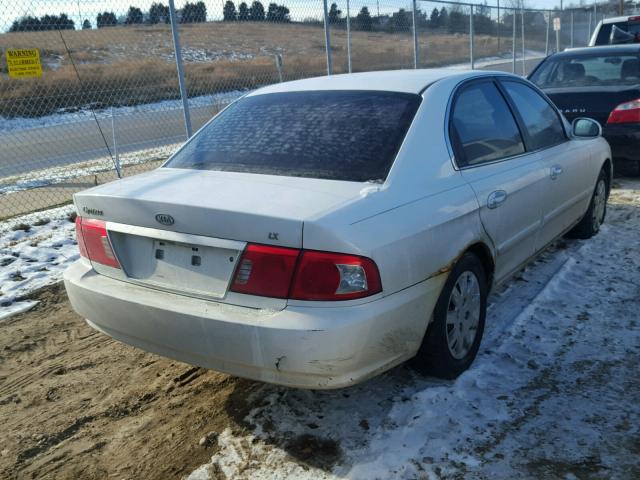 KNAGD126845261229 - 2004 KIA OPTIMA LX WHITE photo 4