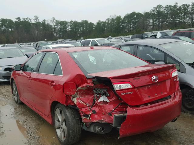 4T1BK1FK1DU527590 - 2013 TOYOTA CAMRY SE BURGUNDY photo 3