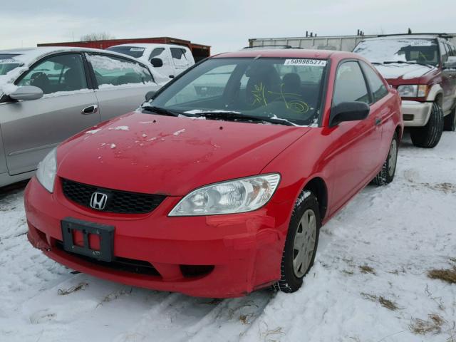 1HGEM22374L078536 - 2004 HONDA CIVIC DX V RED photo 2