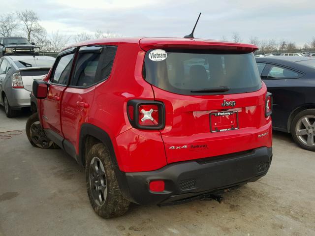 ZACCJBAT9GPD35874 - 2016 JEEP RENEGADE S RED photo 3