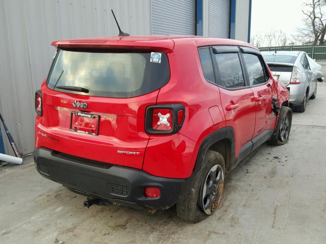 ZACCJBAT9GPD35874 - 2016 JEEP RENEGADE S RED photo 4