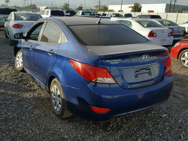 KMHCT4AE1FU886462 - 2015 HYUNDAI ACCENT GLS BLUE photo 3