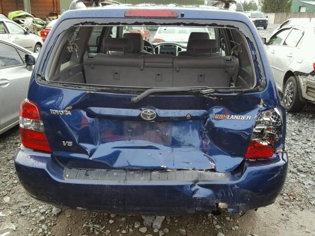 JTEDP21A740023535 - 2004 TOYOTA HIGHLANDER BLUE photo 9