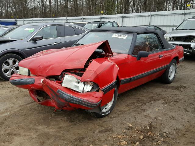 1FACP44M3NF108278 - 1992 FORD MUSTANG LX RED photo 2