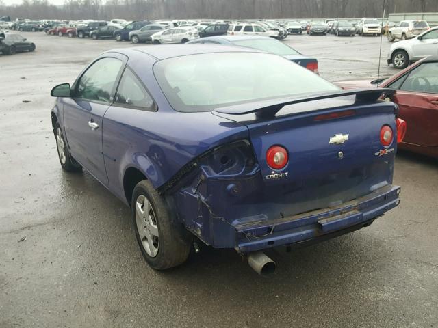 1G1AK15F877134377 - 2007 CHEVROLET COBALT LS BLUE photo 3