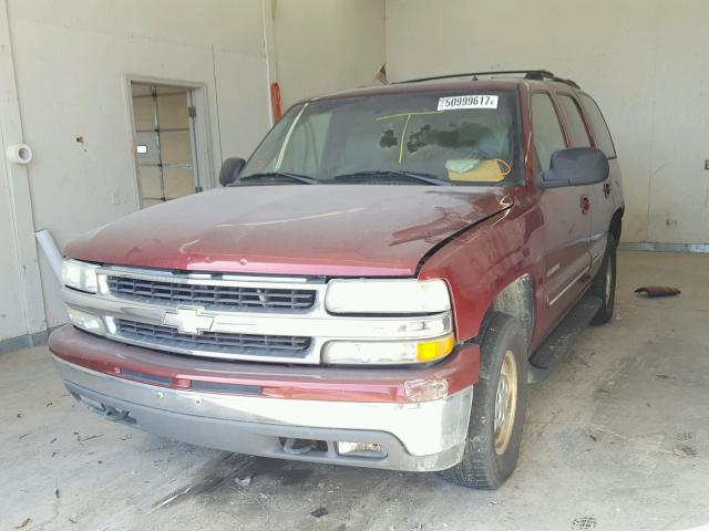 1GNEK13Z32R217418 - 2002 CHEVROLET TAHOE K150 MAROON photo 2