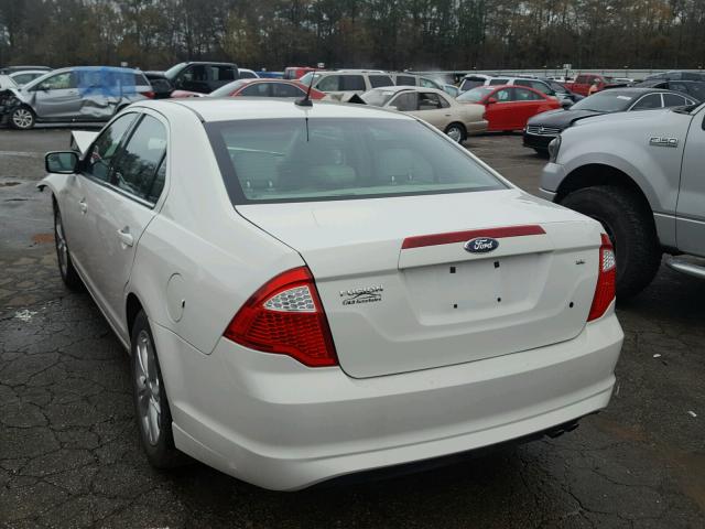 3FAHP0HA7CR419579 - 2012 FORD FUSION SE WHITE photo 3