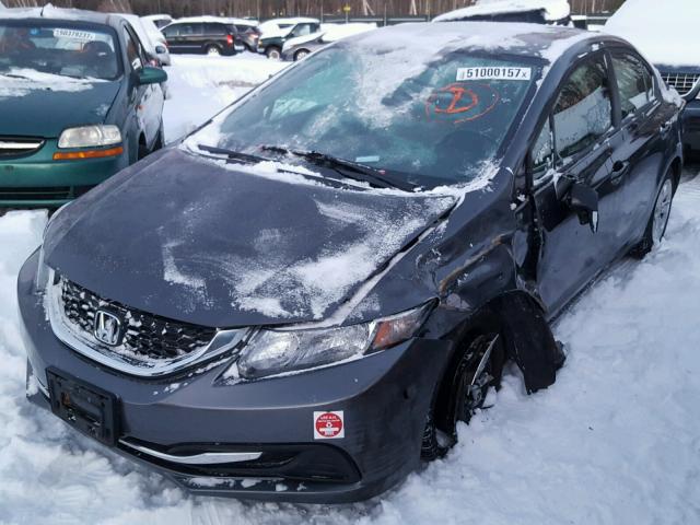 2HGFB2F55DH515470 - 2013 HONDA CIVIC LX GRAY photo 2