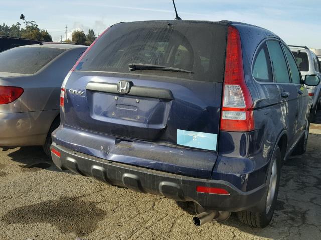 5J6RE48378L045844 - 2008 HONDA CR-V LX BLUE photo 4