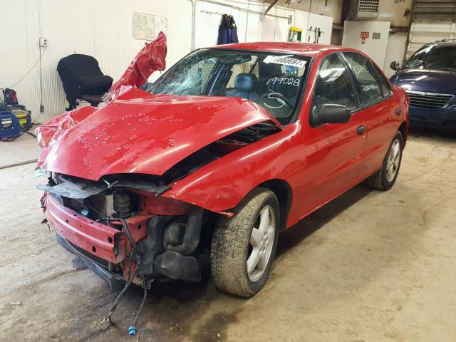 1G1JC52F737199028 - 2003 CHEVROLET CAVALIER RED photo 2