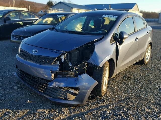 KNADM4A38G6659311 - 2016 KIA RIO LX BLUE photo 2