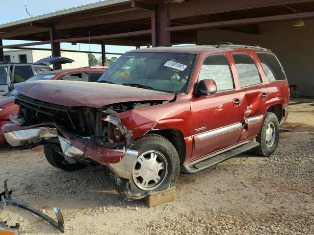 1GKEC13V01R211484 - 2001 GMC YUKON MAROON photo 2