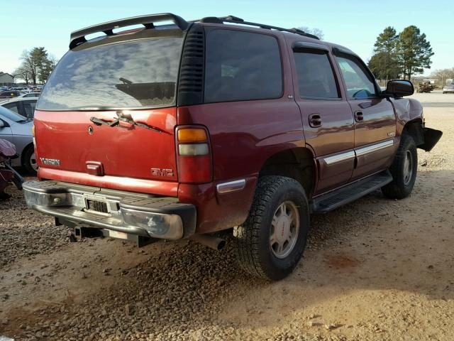 1GKEC13V01R211484 - 2001 GMC YUKON MAROON photo 4