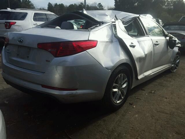 KNAGM4A78B5087865 - 2011 KIA OPTIMA LX SILVER photo 4