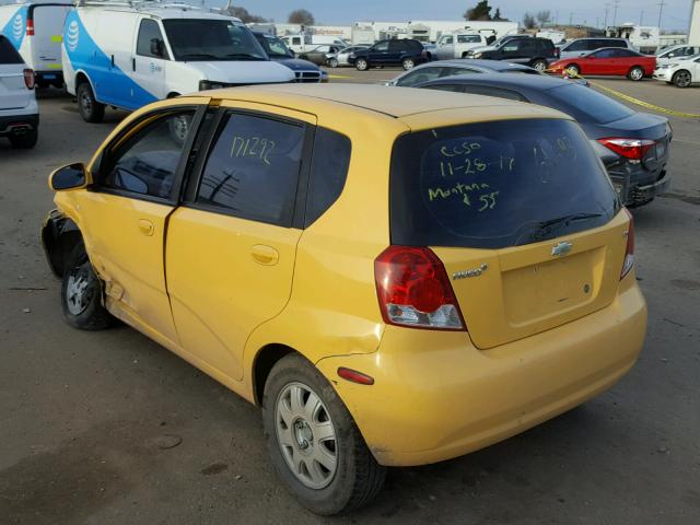 KL1TD66687B732169 - 2007 CHEVROLET AVEO BASE YELLOW photo 3