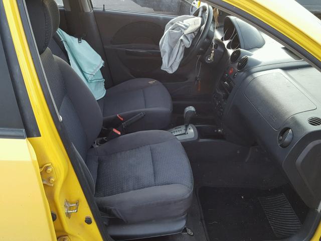 KL1TD66687B732169 - 2007 CHEVROLET AVEO BASE YELLOW photo 5