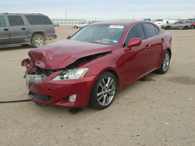 JTHBK262185061040 - 2008 LEXUS IS 250 RED photo 2