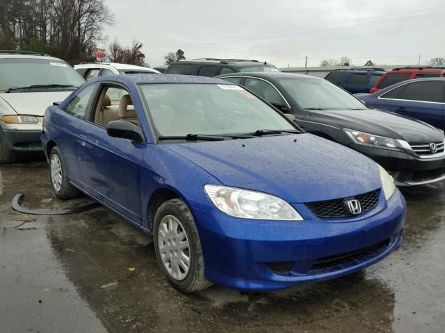 1HGEM226X4L075723 - 2004 HONDA CIVIC LX BLUE photo 1