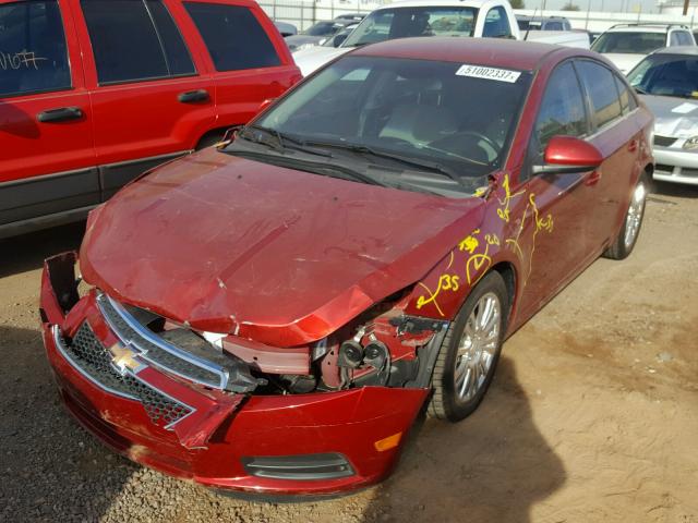 1G1PH5SB8D7177663 - 2013 CHEVROLET CRUZE ECO RED photo 2