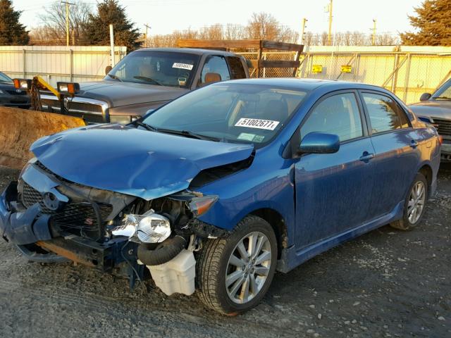 2T1BU40E89C135150 - 2009 TOYOTA COROLLA BA BLUE photo 2