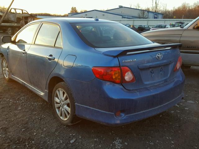 2T1BU40E89C135150 - 2009 TOYOTA COROLLA BA BLUE photo 3