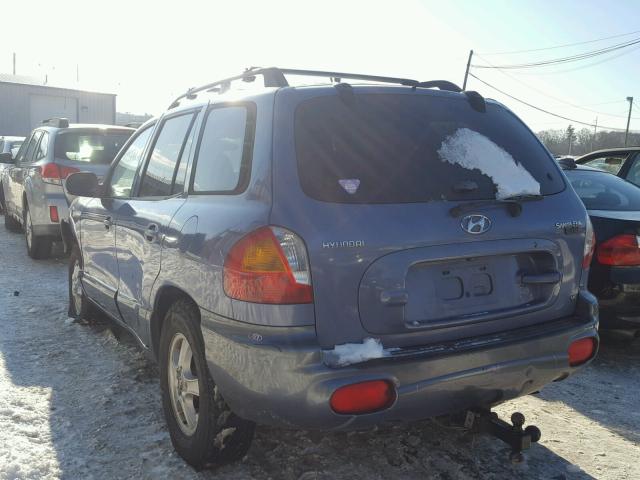 KM8SC13D62U142235 - 2002 HYUNDAI SANTA FE G BLUE photo 3