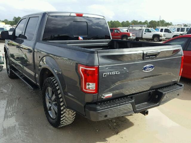 1FTEW1CF9FKD25981 - 2015 FORD F150 SUPER GRAY photo 3