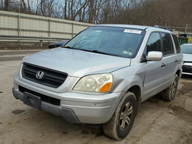 2HKYF18603H502482 - 2003 HONDA PILOT EXL SILVER photo 2