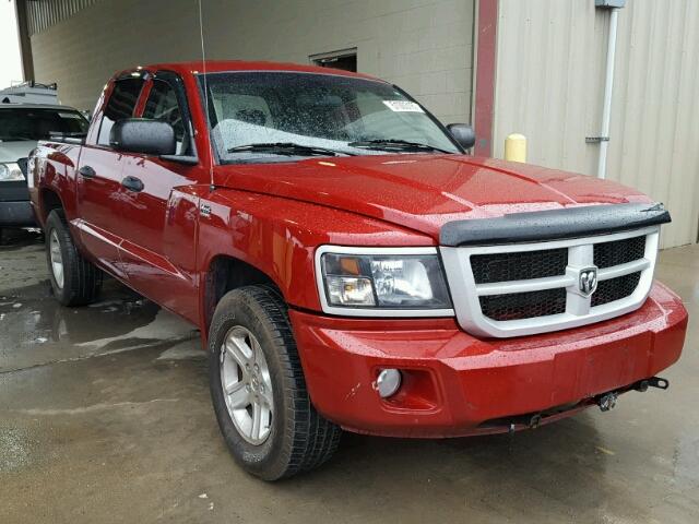 1D7CW3GP9AS200550 - 2010 DODGE DAKOTA SXT RED photo 1