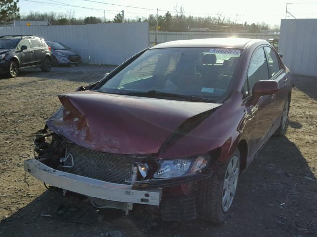 2HGFA1F53BH538823 - 2011 HONDA CIVIC LX BURGUNDY photo 2