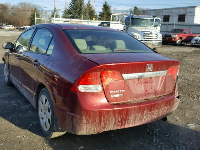 2HGFA1F53BH538823 - 2011 HONDA CIVIC LX BURGUNDY photo 3